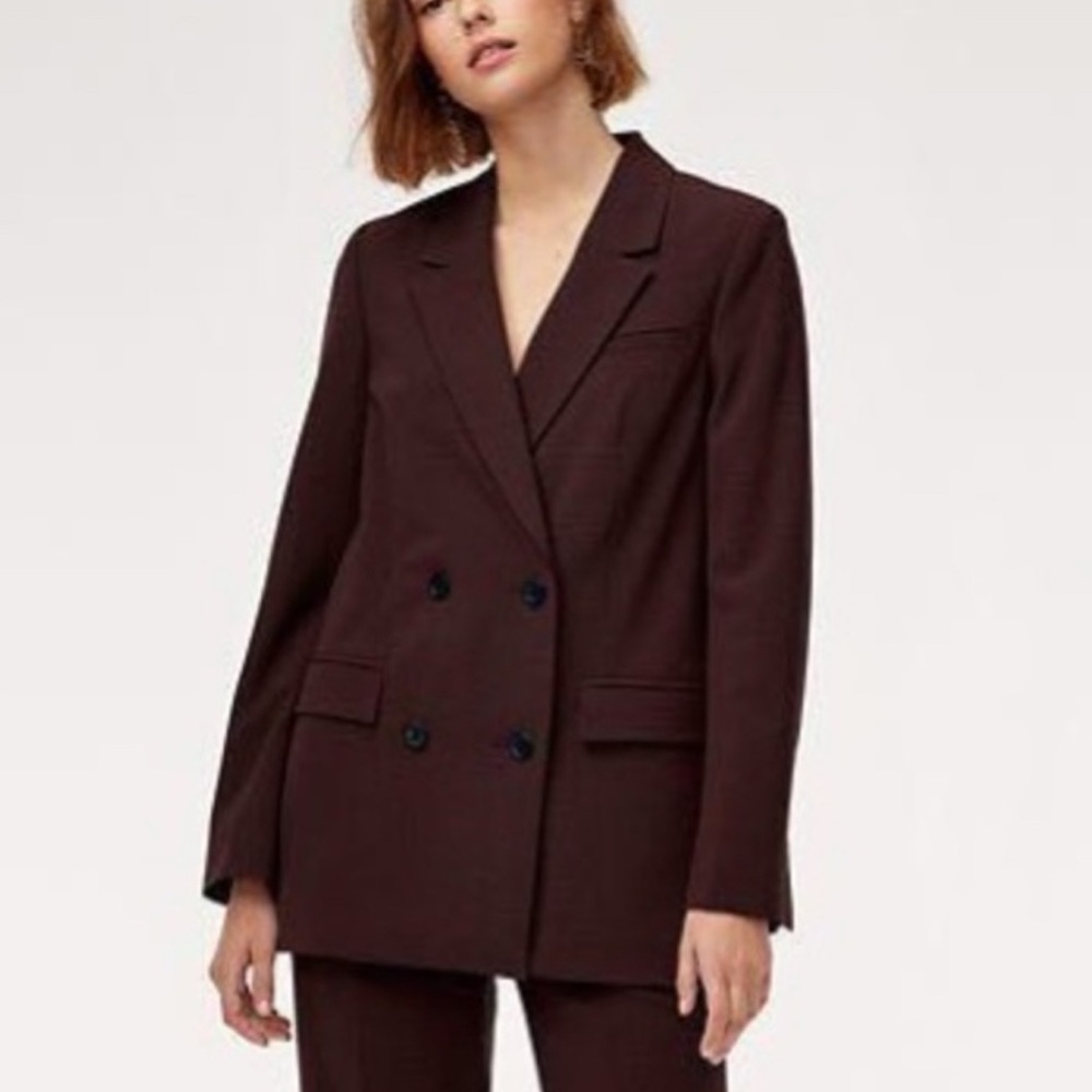 Little Moon Double-Breasted Brown Blazer